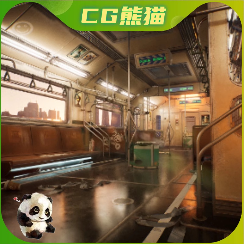 UE5虚幻5 Cyberpunk Subway Train Kit赛博朋克地铁场景合集