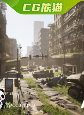 UE5虚幻5 Modular Post-apocalyptic City 模块化后启示录城市