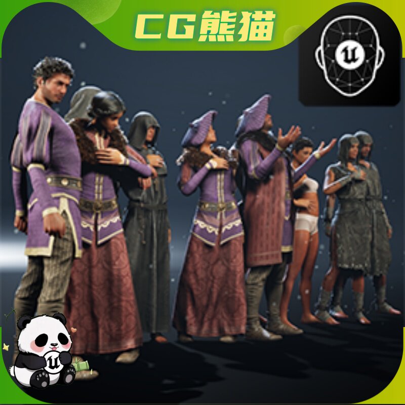 UE4虚幻5 G2: Medieval NPC 02 中世纪男性女性NPC角色人物模型