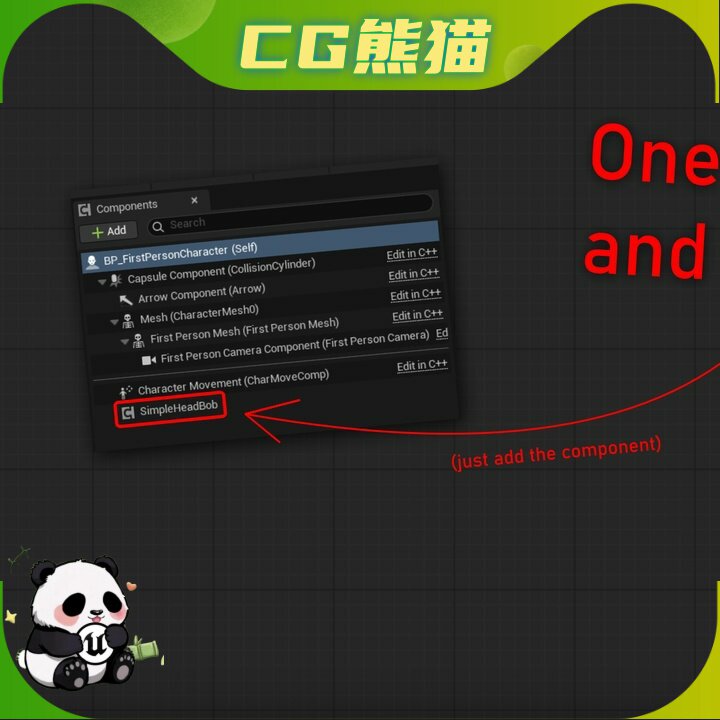 UE5.6-5.8 Simple Head Bob Camera shakes 简单的头部晃动插件
