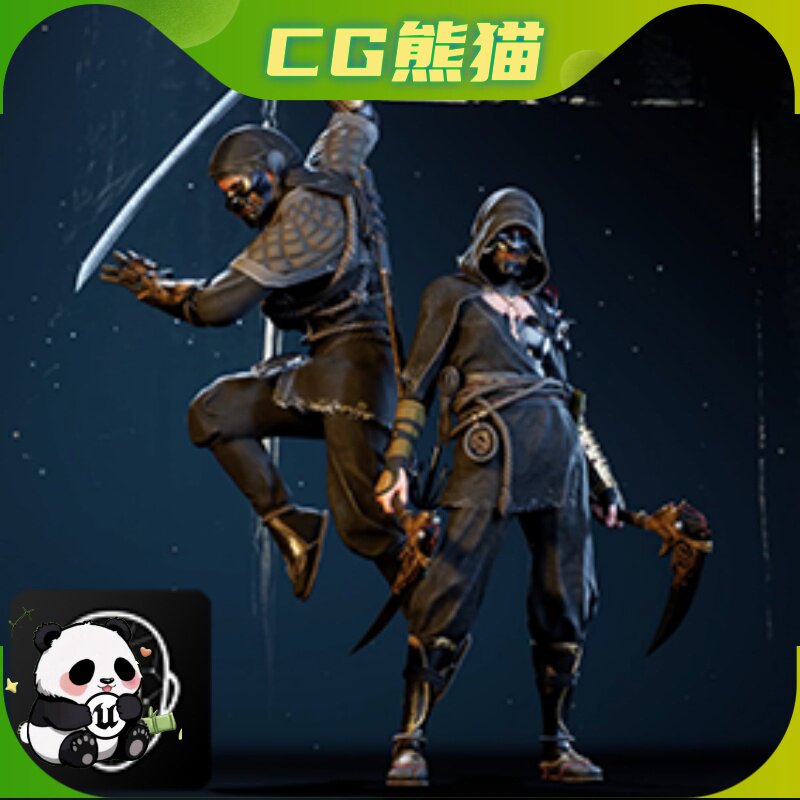 UE4虚幻5 G2: Shinobi 游戏男性女性忍者战士角色模型