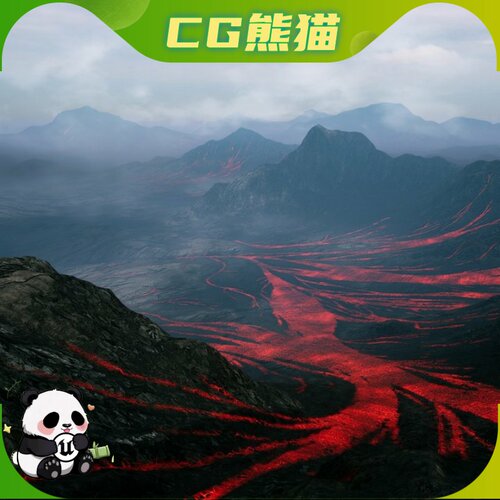 UE5虚幻5.1-5.8 Lava Landscape 火山熔岩景观地形场景 乐器咨询
