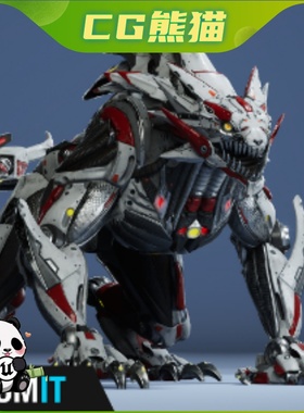 UE5虚幻5 Sci-Fi HellCat 游戏科幻BOSS机械地狱猫角色带动画