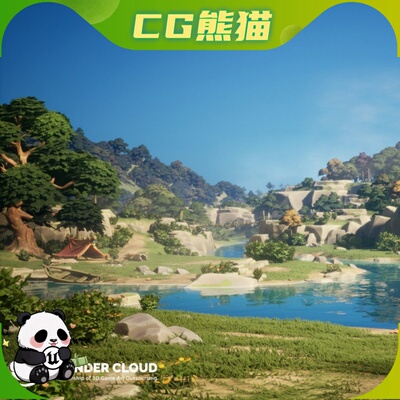 UE5虚幻5.2-5.8 Stylized Spring Highland 风格化卡通春天山场景