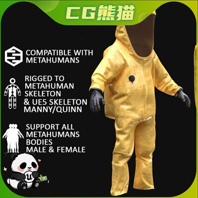 UE5.3-5.7 Hazmat Suit 237 All MH Bodies UE5 Skeletons Rigged