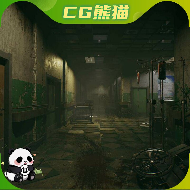 UE4虚幻5 Horror Hospital 恐怖阴森医院内部场景道具