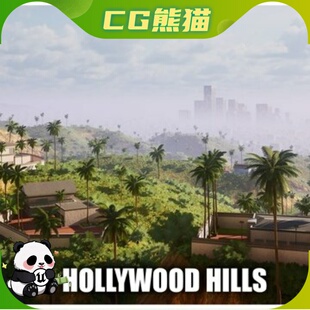 UE5.1-5.7 Hollywood Hills Los Angeles 洛杉矶好莱坞山场景