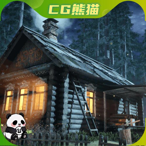UE4虚幻5 Slavic Village 苏联乡村冬季雪景冰湖木屋场景模型