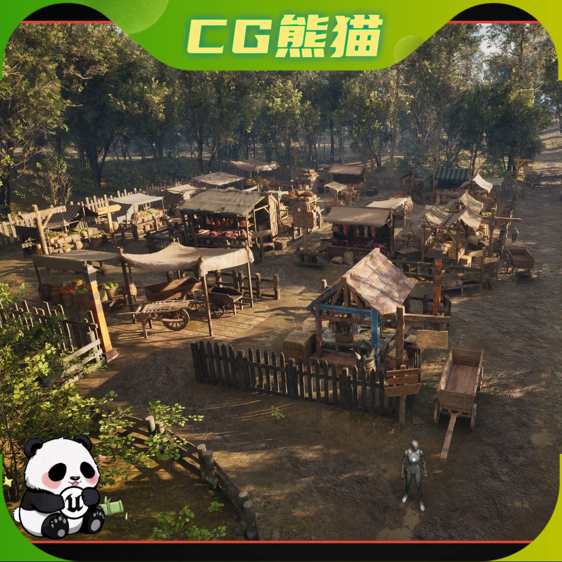 UE5.3-5.8 Medieval Market Environment 中世纪集市环境