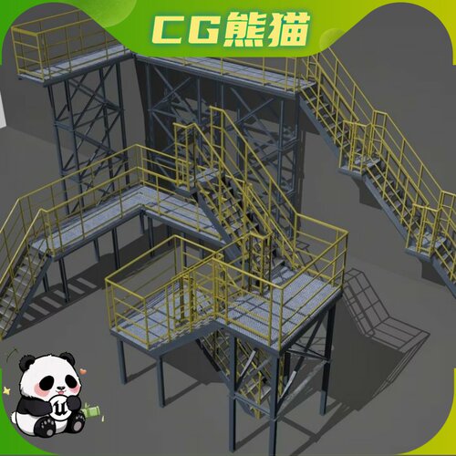 UE4虚幻5 Industrial Stairs 工业楼梯脚模型   乐器咨询