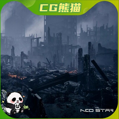UE5虚幻5 City of Ashes Destroyed Buildings Pack 灰烬之城场景