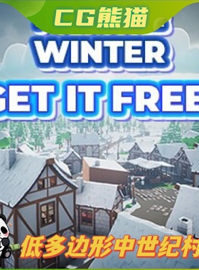 UE4UE5 Poly Style Lowpoly Medieval Winter Village Mega Pack