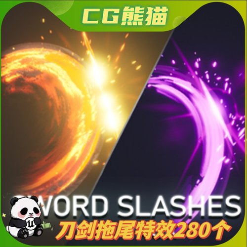 UE4虚幻5 280 Sword Slashes VFX Pack Vol. 2 剑斩拖尾特效