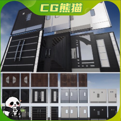 UE4虚幻5 Doors Pack 各种大厅厨房卫生间门大门