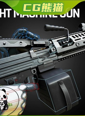 UE5虚幻5 Modern Light Machine Gun Rigged Game Ready Model