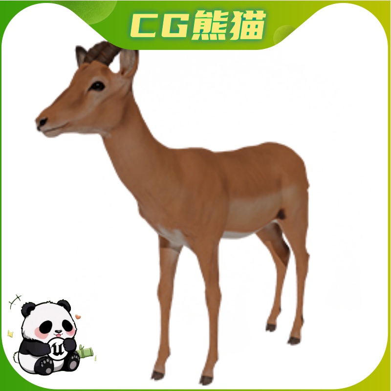 UE4虚幻5 Antelope Impala 羚羊黑斑羚虚幻角色模型带动画