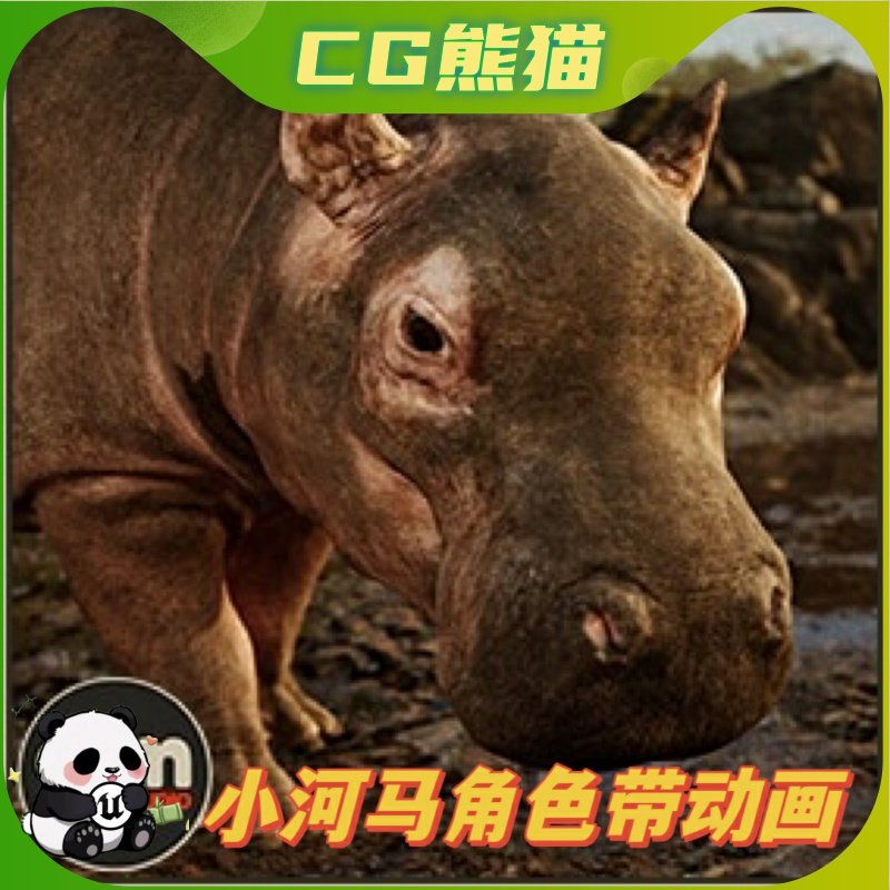 UE5虚幻5 Animalia - Hippopotamus (young) 小河马角色模型动画