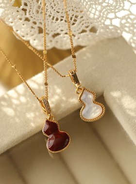 红色双面葫芦项链女轻奢高级感
