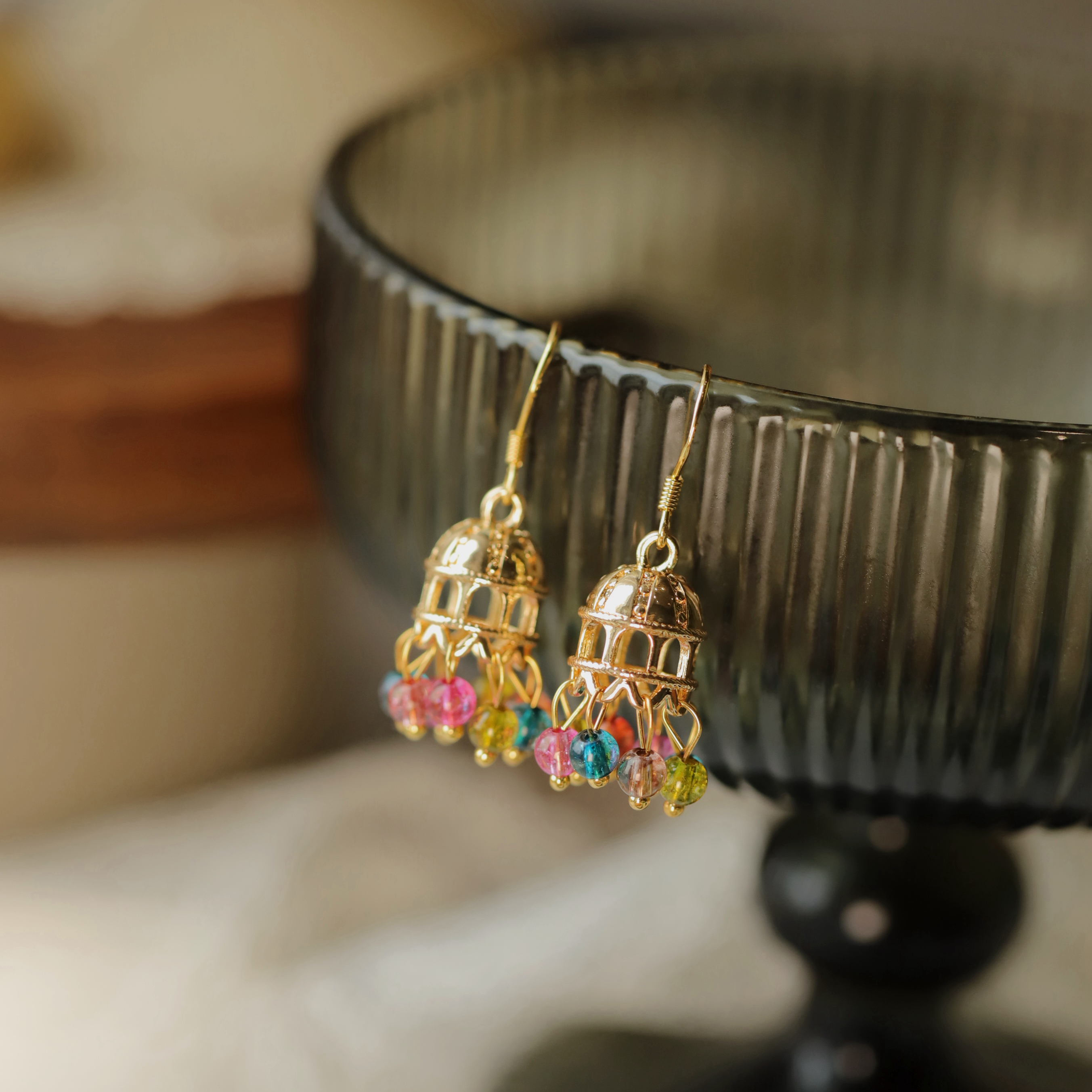 民族风立体风铃耳环女流苏耳饰