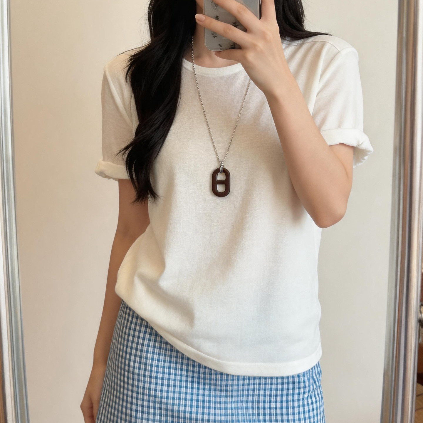 小众高级感木质猪鼻子项链女轻奢复古个性潮流通勤百搭颈链毛衣链