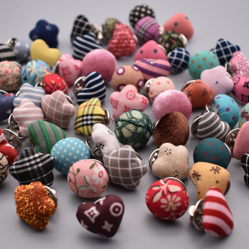 韩版可爱爱心星星布艺包扣纽扣衬衫包包毛衣装饰胸针扣女