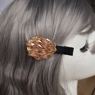 手工串珠边夹发饰鱼嘴夹刘海发夹成人顶夹一字夹刘海夹韩国头饰