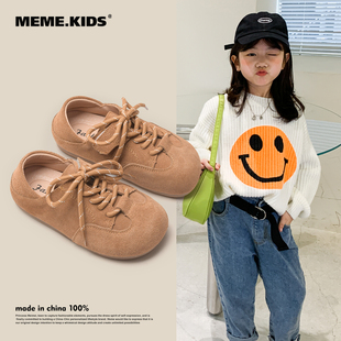 真皮透气女童勃肯鞋2025秋季新款洋气时尚小女孩皮鞋儿童休闲鞋子