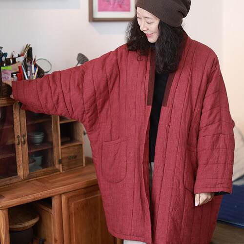 双面穿冬加厚新雪丽夹棉棉服道袍