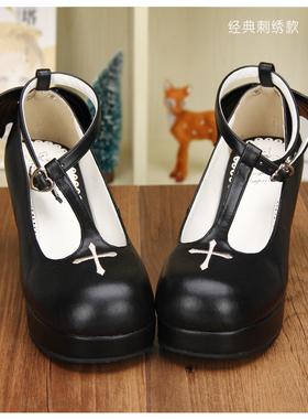 圣诞节2020新款甜美洛丽塔LOLITA天使翅膀十字架公主女王鞋8461