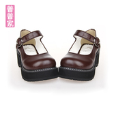 大圆头动漫娃娃厚底坡跟松糕公主学生鞋 2020春秋新款 LOLITA鞋 6016