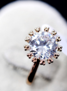 丽晶饰品  镀金合金  太阳花水晶款 戒指96499 女 甜美百搭