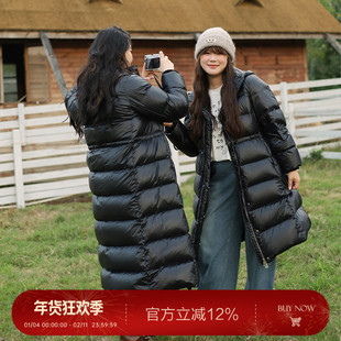 大码百分百微胖mm女装冬宽松保暖石墨烯内里蓄热羽绒服长款外套