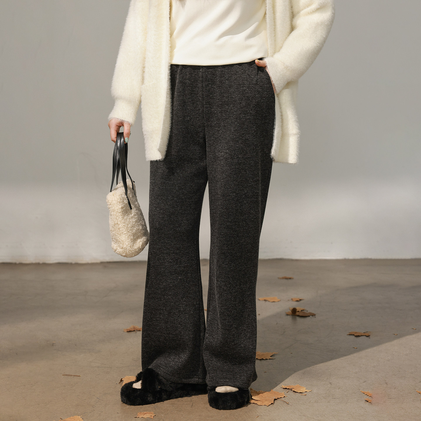 大码百分百女装微胖mm冬季百搭显瘦加绒针织直筒阔腿休闲裤,女装/女士精品,大码裤装,淘宝优惠券,粉丝福利购,淘宝优惠卷