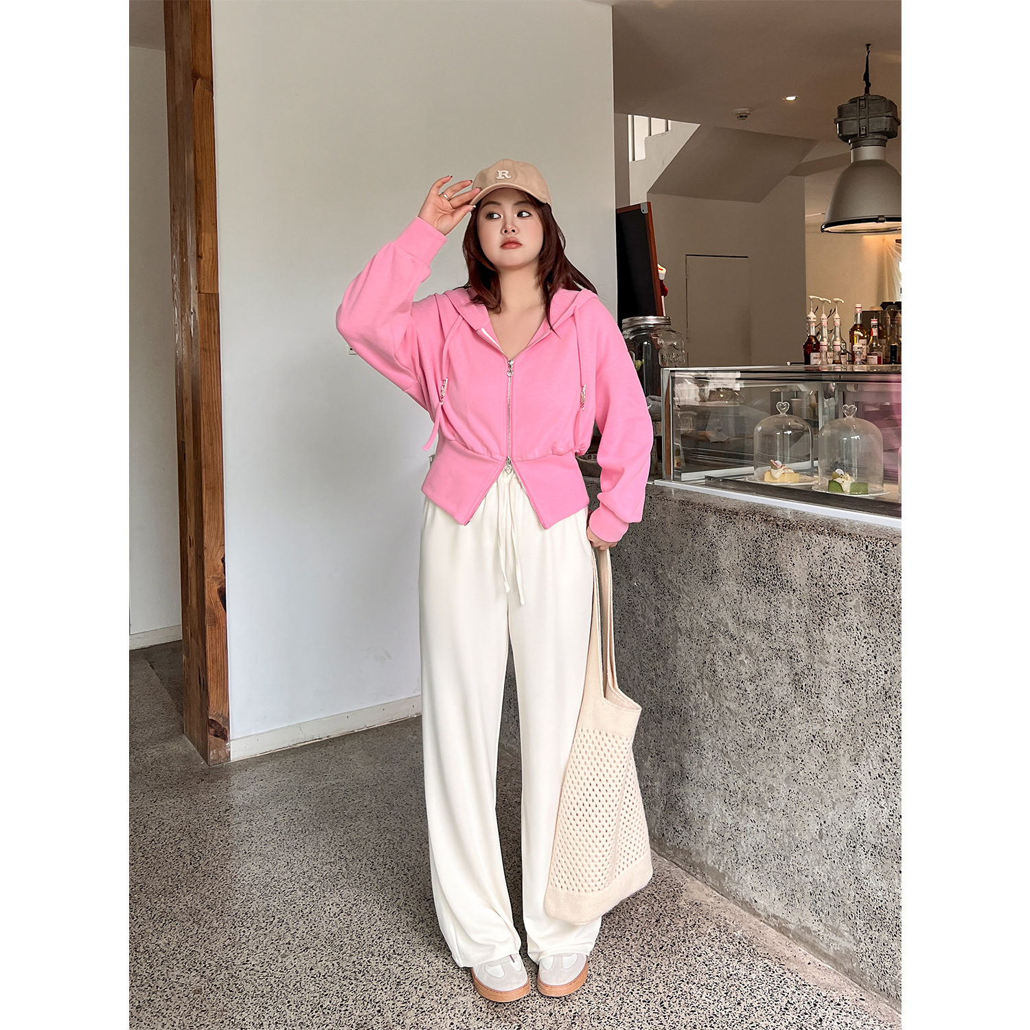 大码百分百女装新款春季微胖mm【运动套装】显瘦休闲外套阔腿裤子