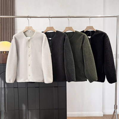 加厚防风保暖长袖摇粒绒开衫