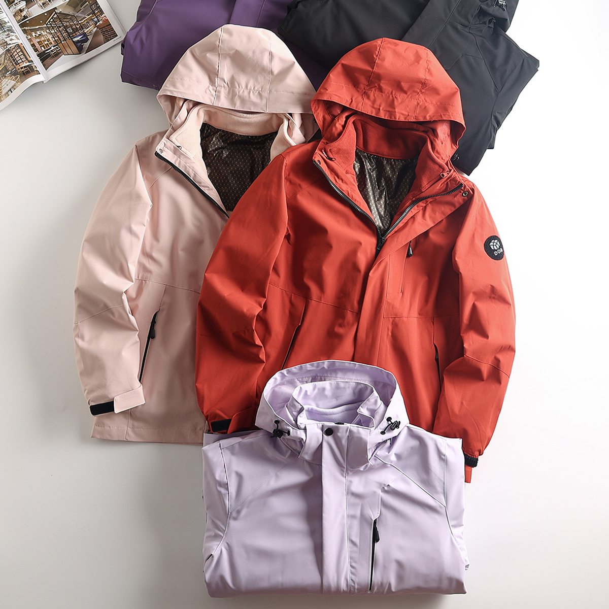 户外登山保暖外套两件套冲锋衣