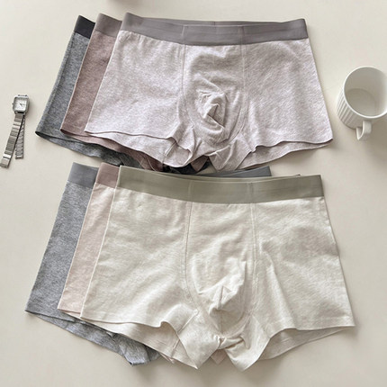 超划算男士必入潮男彩棉7A抑菌吸湿纯棉男士内裤三条装平角短裤头