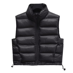 2025冬新款 休闲百搭立领双面穿保暖短款无袖外套 女棉服背心马甲