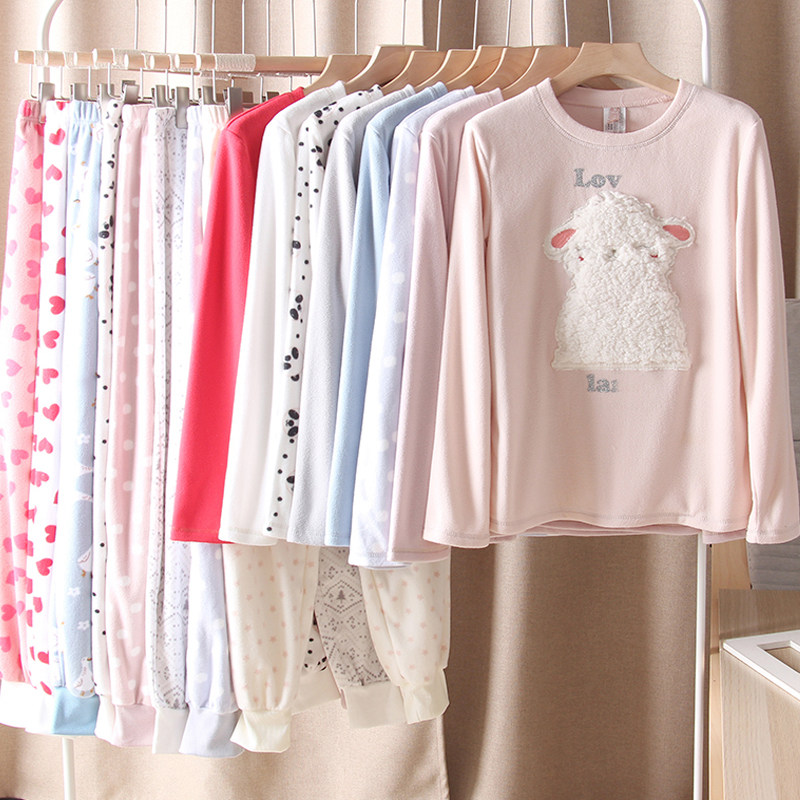 特惠！西班牙可爱卡通摇粒绒睡衣睡裤家居服套装,女士内衣/男士内衣/家居服,睡衣/家居服套装,淘宝优惠券,粉丝福利购,淘宝优惠卷