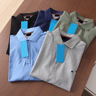 欧柜小众 翻领 45美D 商务通勤小刺绣短袖 体恤男上衣 男式 强推