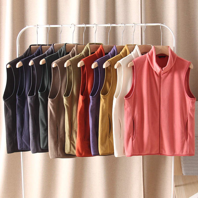 立领无袖坎肩加绒马甲背心