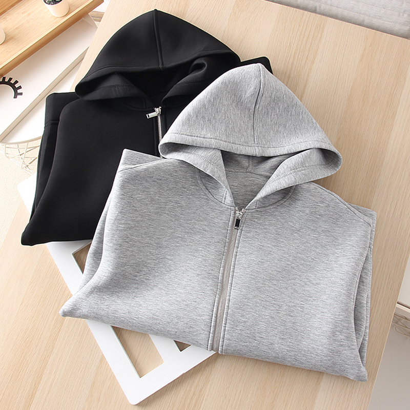 空气层休闲连帽卫衣女太空棉外套