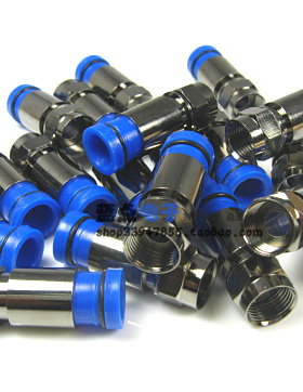 全铜防水镀黑镍75-5英制挤压F头不脱落有线天线机顶盒分支器接头