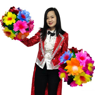 魔术道具羽毛花球闪现花球啦啦操拉拉队手花啦啦花球 健美操舞蹈