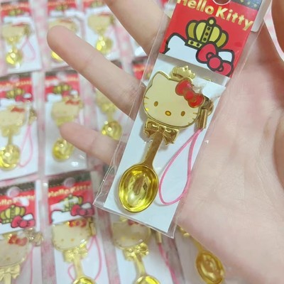 日系卡通HelloKitty凯蒂猫迷你挂件可爱大脸猫勺子造型金属包挂