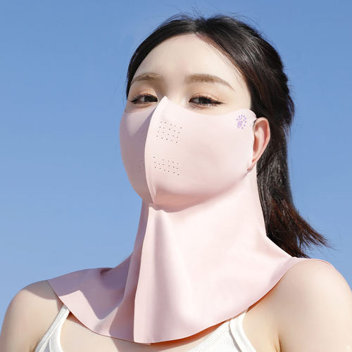 夏季防晒面罩女无痕立体护颈防紫外线护眼角网孔透气防晒冰丝面罩