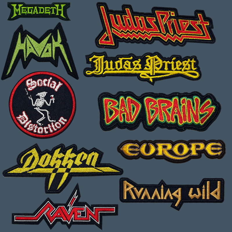 背胶 乐队刺绣布贴 欧美摇滚 重金属 硬核朋克diy徽章臂章 补丁贴