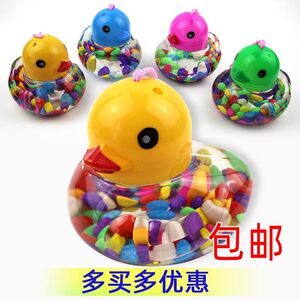 塑料迷你大鸭子大肚鱼瓶带手提绳儿童小鱼瓶透明乌龟盒户外摆摊瓶