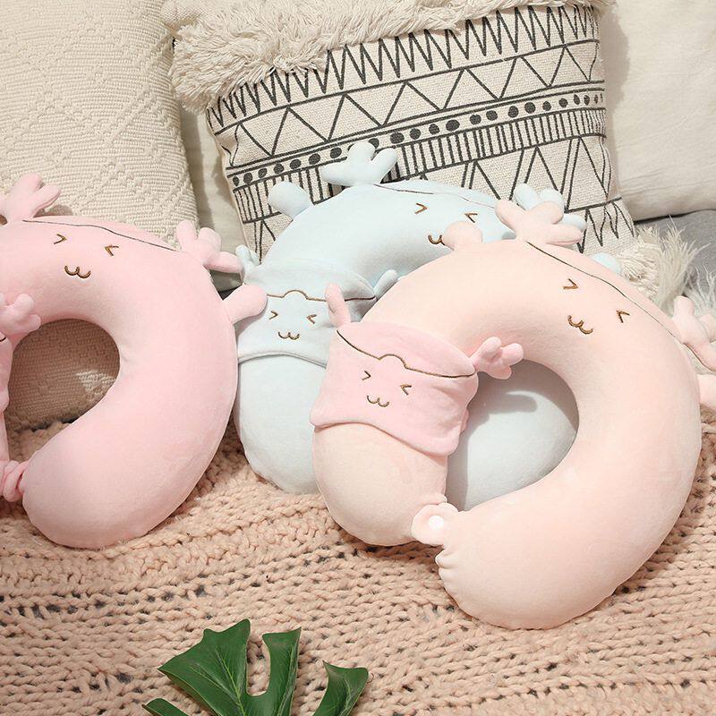 卡通小鹿U型枕护眼眼罩套装 可拆洗记忆棉午睡护颈枕旅行枕