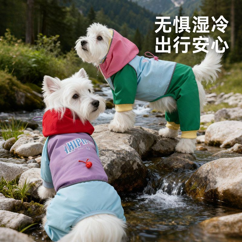 秋冬狗狗冲锋衣加厚棉衣冬天防风